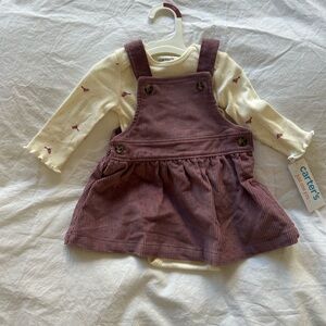 Carter's Plum Corduroy Jumper with Ivory Top, onesie and romper